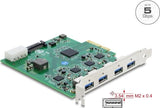 Delock PCI Express x4 Karte zu 4 x USB 5 Gbps USB Typ-A Quad Channel (91846)