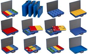 allit Metall-Kleinteilekoffer EuroPlus Pro M 44H-48, blau aus pulverbeschichtetem Stahlblech, Kunststoffgriff, - 1 Stck (454123)