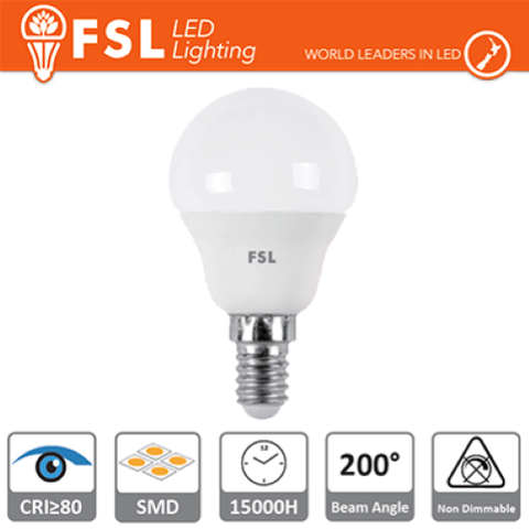 LAMPADA SFERA - 5,5W 3000K E14