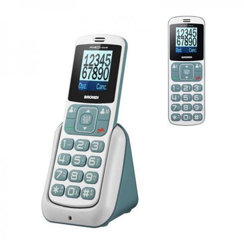 BRONDI AMICO HOME 1.77" BLUETOOH RADIO FM DUAL SIM WHITE GREY ITALIA