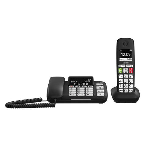 GIGASET DL780 PLUS COMBI NEGRO 2 EN 1 TELEFONO FISSO + 1 INALÁMBRICO DECT