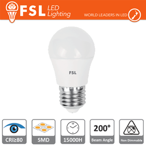 LUCE FREDDA - 6500K LAMPADA SFERA - 7,5W 6500K E27