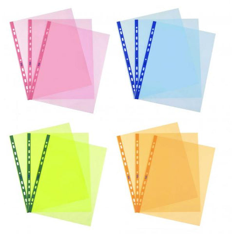 FAVORIT ART ARANCIO BUSTE CON FORATURA UNIVERSALE IN PP CM 22X30 A4 TRASPARENTE COLORATO ARANCIO CONF 25 Pz.