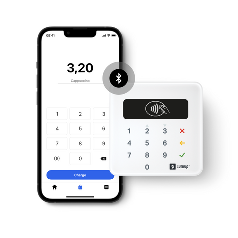 SUMUP AIR LETTORE CARTE DI CREDITO BT/NFC MOBILE CONTACTLESS