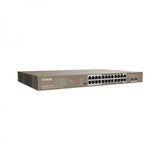 TENDA TEG1126P-24-410W SWITCH DI RETE NON GESTITO CHASSIS RACK 1U 24 PORTE RJ-45 GIGABIT ETHERNET SUPPORTO POE