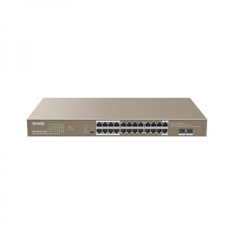 TENDA TEG1126P-24-410W SWITCH DI RETE NON GESTITO CHASSIS RACK 1U 24 PORTE RJ-45 GIGABIT ETHERNET SUPPORTO POE