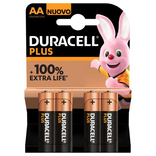 DURACELL CONFEZIONE DI 4 PLUS100 STILO AA 1500