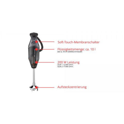 ESGE M 200 BBQ Frullatore ad immersione 200 W Nero, Cromo