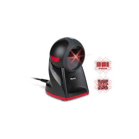 HAMLET HBCS-2D360 BARCODE SCANNER 2D DA BANCO CON LETTURA A 360 GRADI PER CODICI QR E LINEARI BLACK