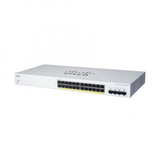 CISCO BUSINESS 220 SERIES CBS220-24FP-4G-EU SWITCH GESTITO L2 - 24 x 10/100/1000 (PoE+) + 4 x Gigabit SFP (uplink) PoE+ (382 W) MONTABILE SU RACK