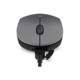 Lenovo Go, Ambidestro, Ottico, RF Wireless, 2400 DPI, Nero, Grigio