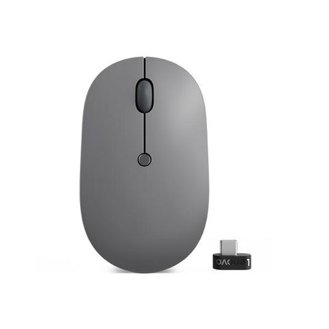 Lenovo Go, Ambidestro, Ottico, RF Wireless, 2400 DPI, Nero, Grigio