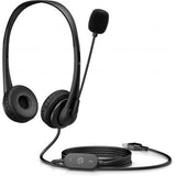 HP G2 CUFFIE ON-EAR STEREO CON MICRONO CANCELLAZIONE DEL RUMORE USB-A NERO