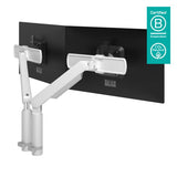 Dataflex 65.210 supporto da tavolo per Tv a schermo piatto 131,6 cm [51.8] Bianco Scrivania (Dataflex Viewprime Plus dual monitor arm - white - no mount - height and depth adjustment [5Years warranty