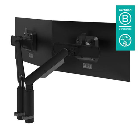 Dataflex 65.213 Supporti a parete per TV 131,6 cm [51.8] Scrivania Nero (Dataflex Viewprime Plus dual monitor arm - black - no mount - height and depth adjustment [5Years warranty])