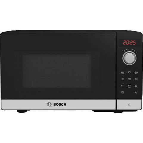 Bosch Serie 2 FFL023MS2 forno a microonde Superficie piana Solo microonde 20 L 800 W Nero, Acciaio inossidabile