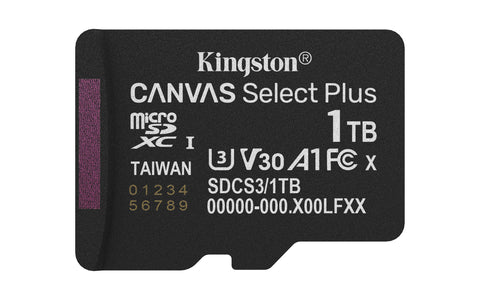 Kingston Flash-Card Canvas Select Plus - microSDXC UHS-I - 1 TB (SDCS3/1TBSP)