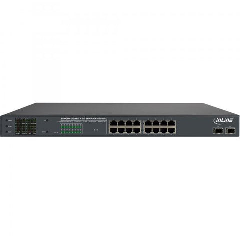 InLine PoE++ Gigabit Network Switch 16 porte, 1Gb/s, 2xSFP, 19" (incl. staffe)