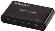 PARAT PARAPROJECT TC5 - Netzteil - 2.8 A - PD - 10 Ausgabeanschlussstellen (5 x USB-C, 5 x 9-poliger USB Typ A) - Schwarz