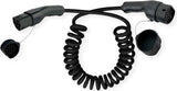 ROLINE E-Auto Ladekabel Typ2, 1-phasig, 250VAC (1P+N+E), 32 A, 7,4 kW, Spiralkabel, 3 m (19.08.0033)