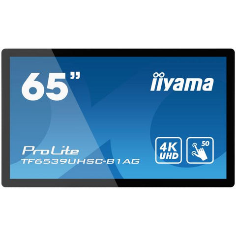 iiyama TF6539UHSC-B1AG visualizzatore di messaggi Pannello piatto interattivo 165,1 cm [65] LCD 500 cd/m 4K Ultra HD Nero Touch screen (iiyama TF6539UHSC-B1AG 65' Open Frame PCAP 50pt Touch IPS 4K