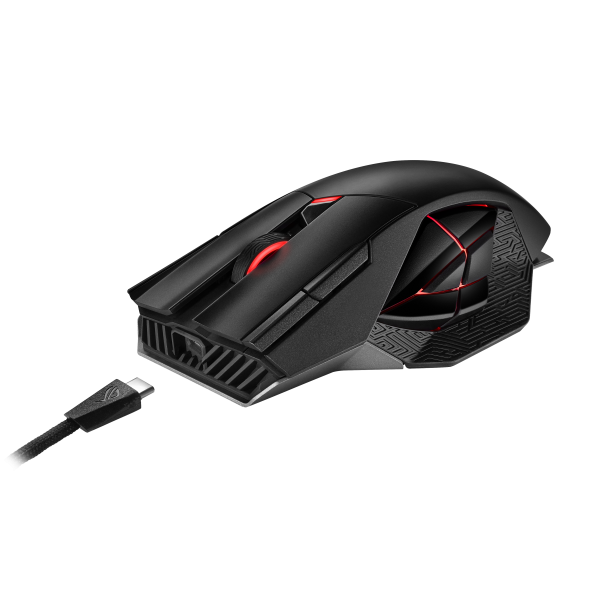 ASUS ROG SPATHA X MOUSE GAMING OTTICO 19.000 DPI RGB 12 TASTI WIRELESS + USB TYPE-A BLACK