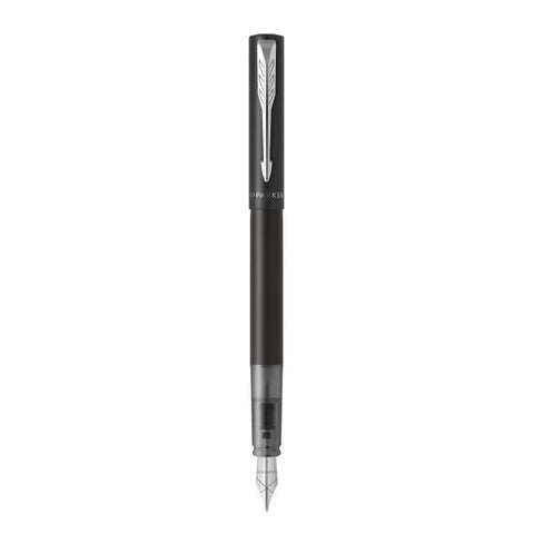 PARKER VECTOR XL PENNA STILOGRAFICA PENNINO M FUSTO NERO PUNTALE CROMATO INCHIOSTRO BLU CONFEZIONE REGALO