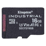 KINGSTON INDUSTRIAL MEMORIA MICRO SDHC 16GB A1 VIDEO CLASS V30 UHS-I U3 CLASSE10 UHS-I BLACK
