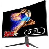 Monitor piXL CM32GF5 para PC, 81,3 cm [32", 1920 x 1080 píxeles, Full HD, Negro, Rojo (Monitor curvo para juegos piXL CM32GF5 de 32 pulgadas, 144 Hz/165 Hz, tiempo de respuesta de 1 ms, sin marco, FreeSync, G-Sync, Full HD 1920 x 1080). 