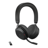 JABRA EVOLVE2 75 DUO CUFFIE CON MICROFONO WIRELESS CERTIFICATE MICROSOFT TEAMS NERO