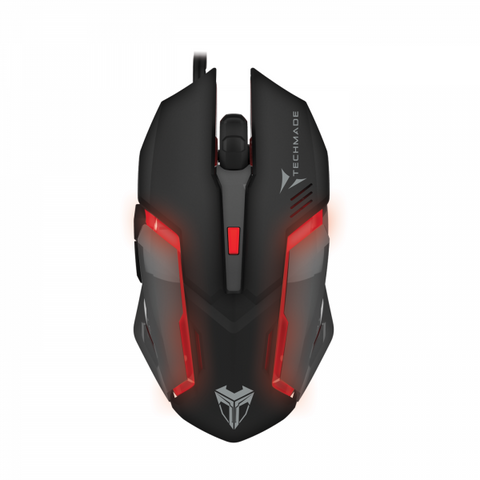 KIT TECHMADE GAMING TASTIERA USB MOUSE WIRELESS 3.200 DPI CUFFIA GAMING 1 X JACK 3.5 MM TAPPETINO MOUSE NERO ROSSO