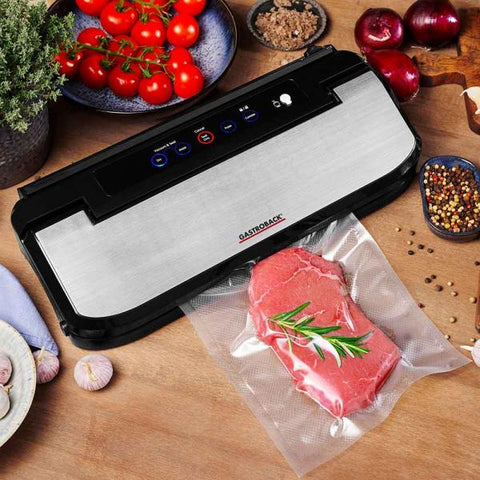 Gastroback Design Basic macchina per sottovuoto 800 mbar Nero, Acciaio inossidabile