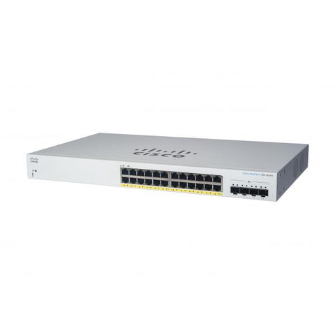 Cisco CBS220-24P-4G Gestito L2 Gigabit Ethernet [10/100/1000] Supporto Power over Ethernet [PoE] 1U Bianco (Cisco Business 220 Series CBS220-24P-4G - Switch - smart - 24 x 10/100/1000 [PoE+] + 4 x Gi