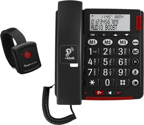 Audioline Amplicomms BigTel 50 Alarm Plus - Teléfono con Schnur - Dunkelgrau (ATL1425642)
