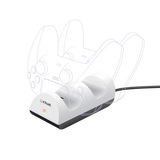 TRUST GXT254 CHARGE PS5 BASE DI RICARICA PER 2 CONTROLLER USB TIPO C BIANCO NERO
