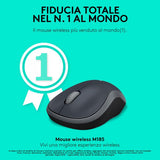 LOGITECH M185 MOUSE WIRELESS STANDARD OTTICO COLORE GRIGIO