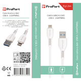 ProPart Cavo Lightning Apple 5V 2.4A 1.5mt Carica e dati Bianco
