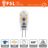 G4 - 1.5W 3000K 120LM >300 39x12x10mm CRI80 DC-12V