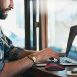 LOGITECH M185 MOUSE WIRELESS USB RED COLORE NERO/ROSSO