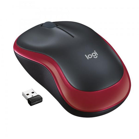 LOGITECH M185 MOUSE WIRELESS USB RED COLORE NERO/ROSSO