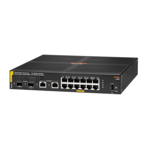 Hewlett Packard Enterprise Aruba 6000 12G Clase 4 PoE 2G/2SFP 139W Gestor L3 Gigabit Ethernet (10/100/1000) Compatible con alimentación a través de Ethernet (PoE) 1U