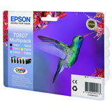 EPSON T0807 MULTIPACK CARTUCCE NERO+CIANO+GIALLO+MAGENTA+CIANO CHIARO+MAGENTA CHIARO