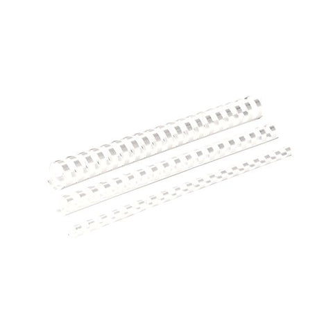 FELLOWES DORSO A SPIRALE IN PLASTICA PASSO 14.28 mm 21 ANELLI DA 10 mm A4 RILEGATURA MIN. 41 MAX 55 FOGLI BIANCO CONF 100 Pz.