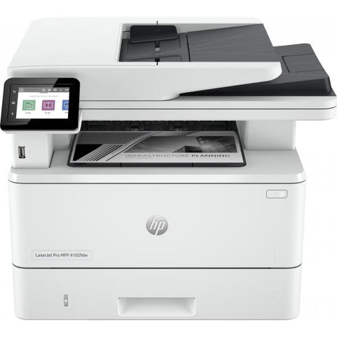 HP LaserJet Pro Stampante multifunzione 4102fdw, Bianco e nero, Stampante per Piccole e medie imprese, Stampa, copia, scansione, fax, wireless; idonea a Instant Ink; stampa da smartphone o tablet; al