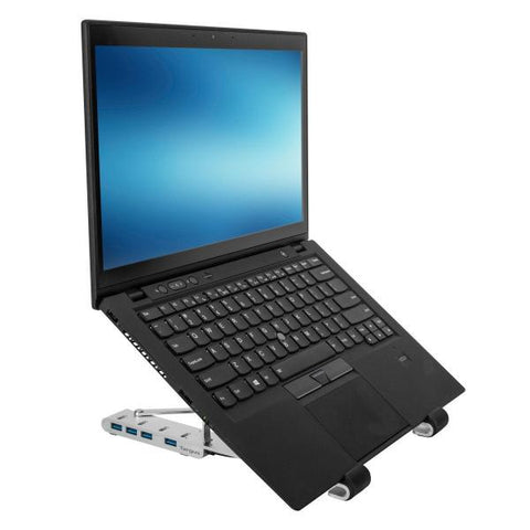 TARGUS SUPPORTO PER NOTEBOOK DA 10" A 15.6" IN ALLUMINIO PIEGHEVOLE CON HUB USB A 4 5 POSIZIONI PORTE ARGENTO