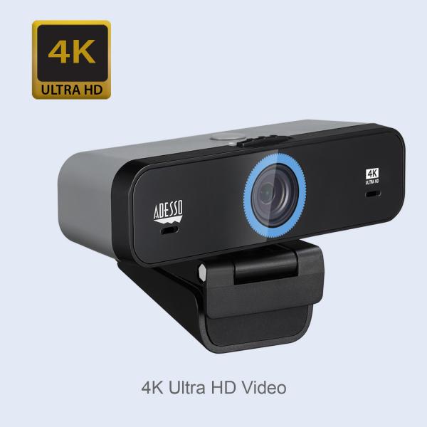 Adesso CyberTrack K4 webcam 8 MP 3840 x 2160 Pixel USB 2.0 Nero (4K ULTRA HD WEBCAM BUILD IN ADJ - FOV AUDIO/VIDEO PR CYBERTRACK K4)