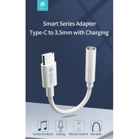 Devia Adattatore Audio per auricolari da spina Tipo-C a Jack 3,5mm