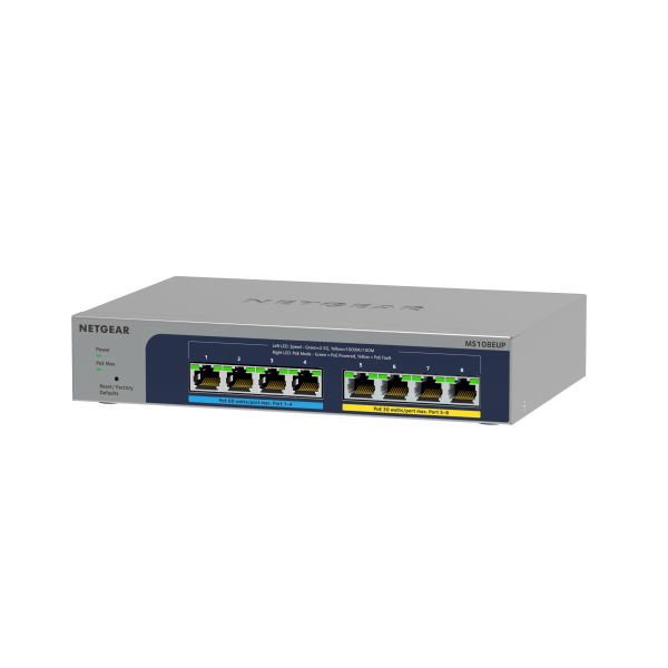 NETGEAR 8-port Ultra60 PoE++ Multi-Gigabit [2.5G] Ethernet Plus Switch Gestito L2/L3 2.5G Ethernet [100/1000/2500] Supporto Power over Ethernet [PoE] Grigio (8P 2.5G ULTRA60 POE++ SWITCH - MULTI-GIGA