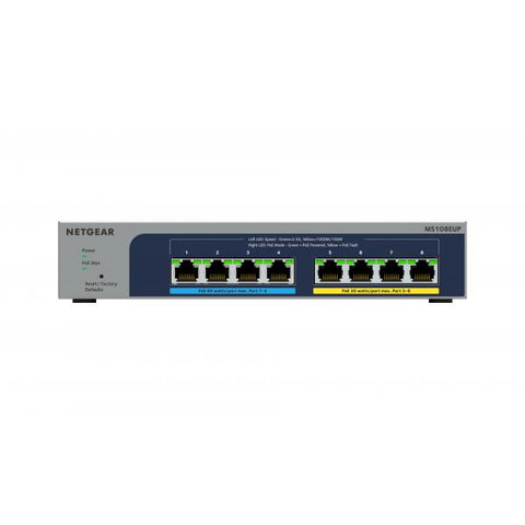 NETGEAR 8-port Ultra60 PoE++ Multi-Gigabit [2.5G] Ethernet Plus Switch Gestito L2/L3 2.5G Ethernet [100/1000/2500] Supporto Power over Ethernet [PoE] Grigio (8P 2.5G ULTRA60 POE++ SWITCH - MULTI-GIGA