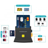 MEDIACOM MD-S401 LETTORE SMART CARD AD E CARD READERS INTERNO ALTA VELOCITA USB 2.0 NERO